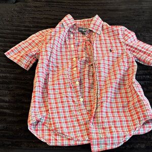 Ralph Lauren Red and Blue Plaid Kids Button Down Shirt